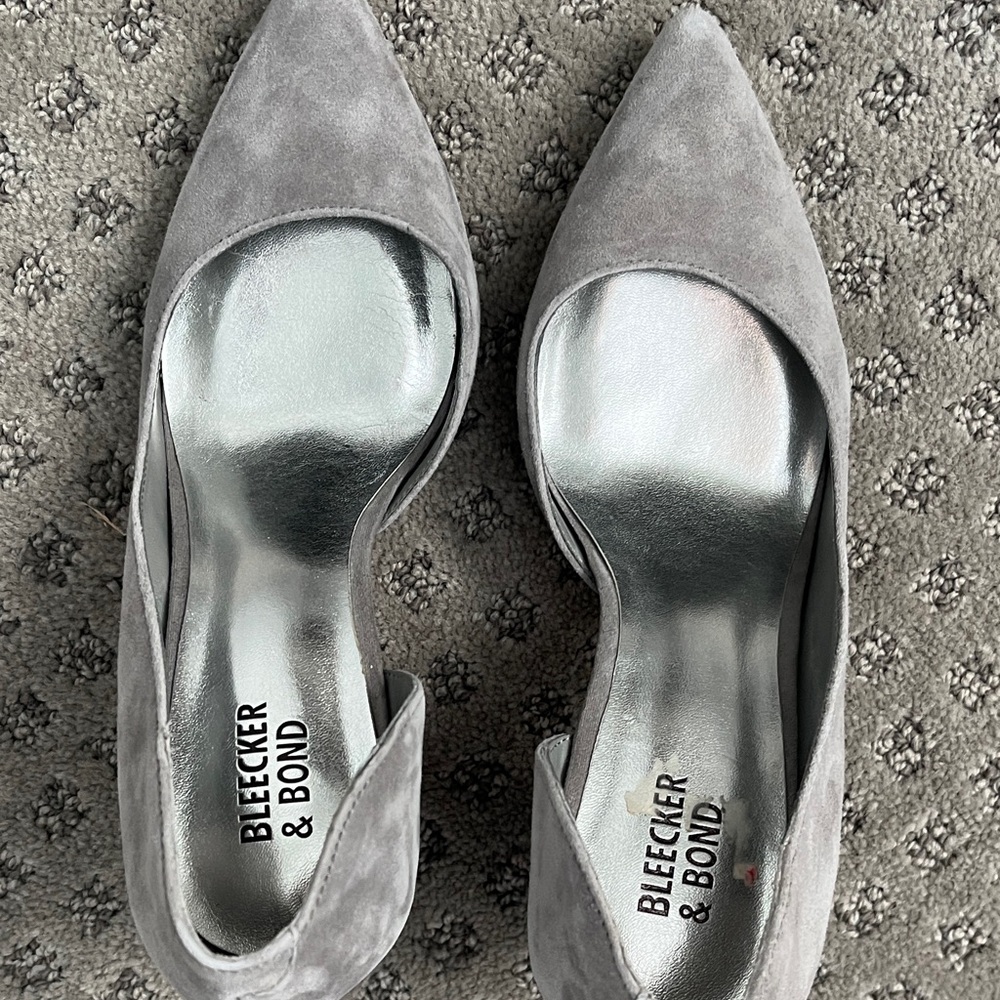 Bleecker & Bond Gray Suede Heels